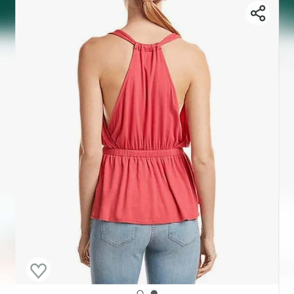 Free People Peplum Casual Top Pink - Picture 2 of 5